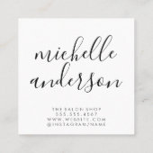 Modern en Chic Makeup Vierkante Visitekaartje (Achterkant)