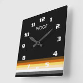 Modern en Cool Gay Beer Pride Flag WOOF Vierkante Klok (Hoek)