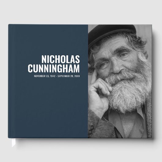 Modern en eenvoudig aangepast fotomonument gastenboek (Voorkant)