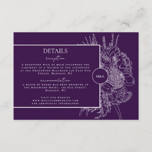Modern en Elegant Bloemen Boquet Details Kaart