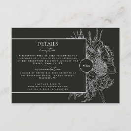 Modern en Elegant Bloemen Boquet Details Kaart