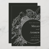 Modern en Elegant Bloemenboeket Save the Date Kaart (Voorkant / Achterkant)