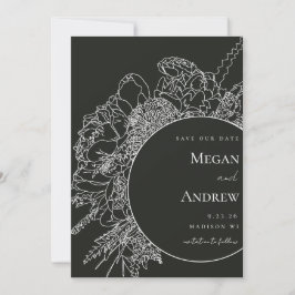 Modern en Elegant Bloemenboeket Save the Date Kaart