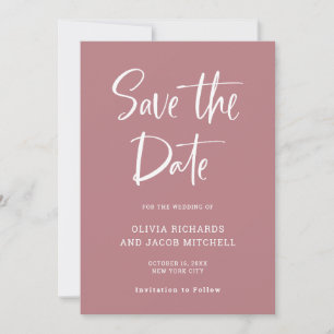 Modern en Elegant   Dusty Roos Wedding Save The Date