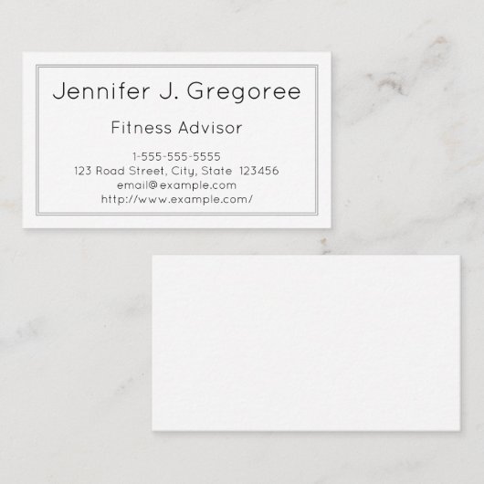 Modern en elegant Fitness Advisor Visitekaartje (Voorkant / Achterkant)