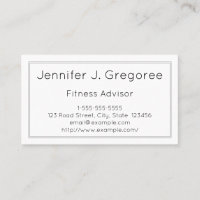 Modern en elegant Fitness Advisor Visitekaartje