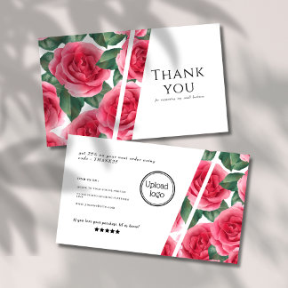 Modern en elegant Floral Roos Bedankt Business Visitekaartje