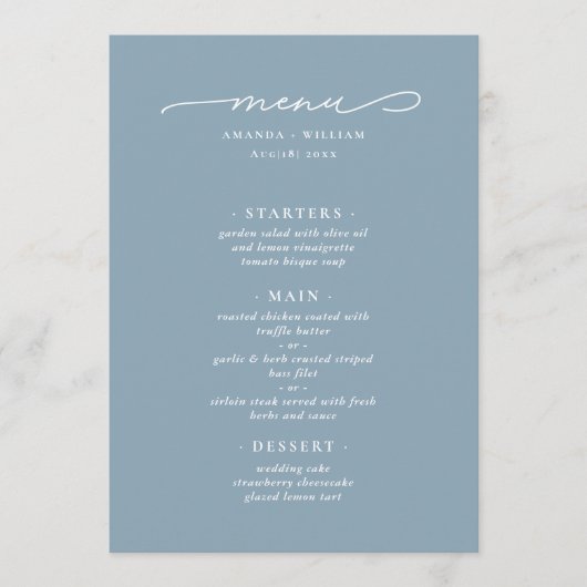 Modern en Elegant Menu (Voorkant)