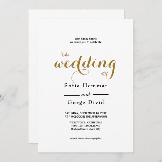 Modern en elegant met kalligrafische tekst kaart (Voorkant / Achterkant)