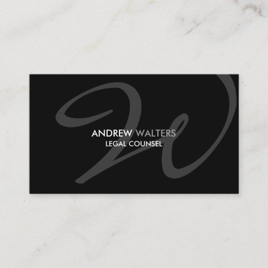 Modern en Elegant Monogram Visitekaartje (Voorkant)