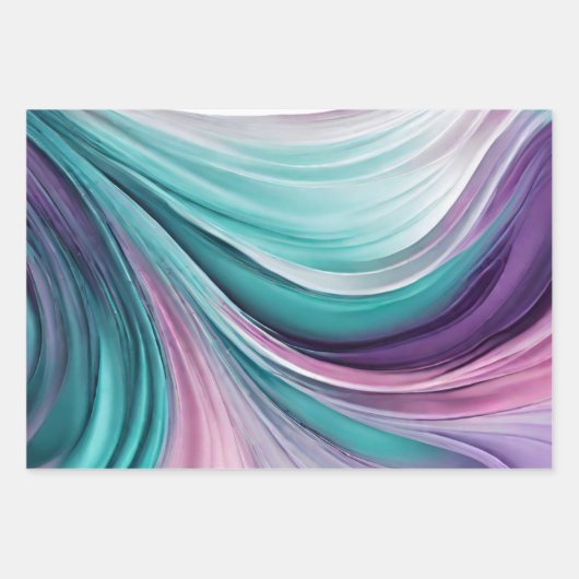 Modern en Elegant-Paarse en Blauwgroen- Inpakpapier Vel (Voorkant)