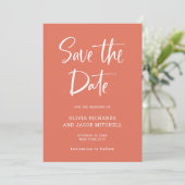 Modern en Elegant | Terracotta Wedding Save The Date (Staand voorkant)