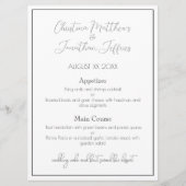 Modern en Elegant Wit en Zwart Trouwdiner Menu (Voorkant)