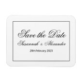 Modern en elegant zwart en wit sparen de Datum Magneet (Horizontaal)