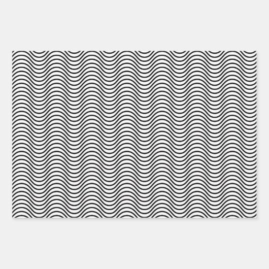 Modern en Elegant zwart-wit Gestreept cadeau Inpakpapier Vel (Voorkant 2)