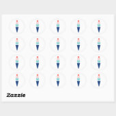 Modern en Fun Ice Cream in blauw en roze Ronde Sticker (Vel)