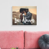 Modern en handgeschreven | Liefde altijd bruiloft  Canvas Afdruk (Insitu (Woonkamer))