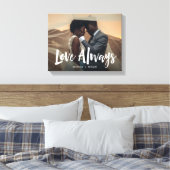 Modern en handgeschreven | Liefde altijd bruiloft  Canvas Afdruk (Insitu (Slaapkamer))