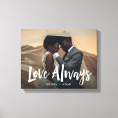 Modern en handgeschreven | Liefde altijd bruiloft  Canvas Afdruk (Voorkant)