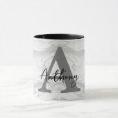 Modern en Klassiek Marmer Monogram Letter A Mok (Midden)