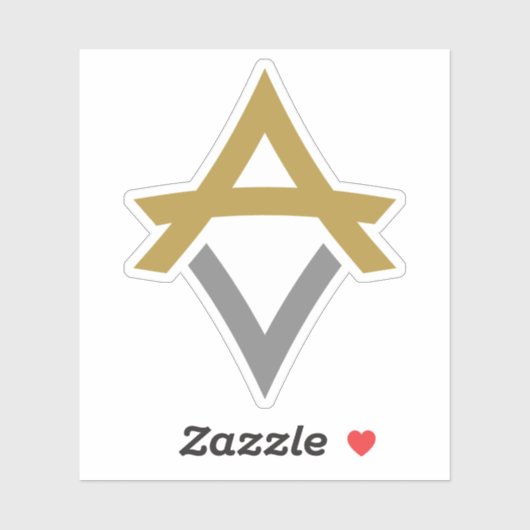 Modern en Klassiek Minimaal Letter VA monogram Sticker (Vel)