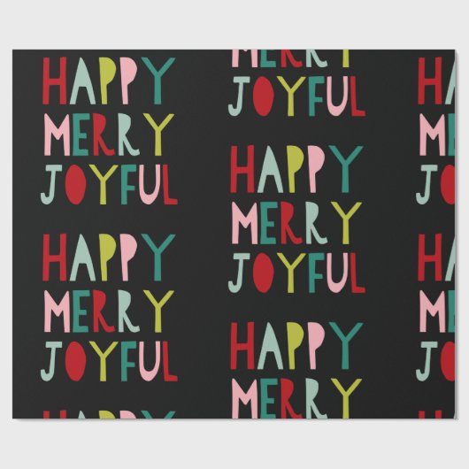 Modern en kleurrijk kerstpapier cadeaupapier (Vlak)