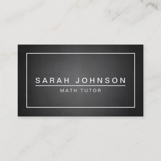 MODERN EN MINIMAAL OP ZWARTE CHALKBOARD VISITEKAARTJE (Voorkant)