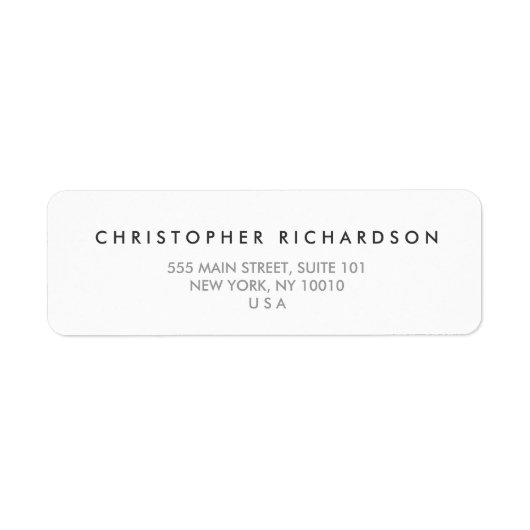 MODERN en MINIMAAL White Address Label (Voorkant)