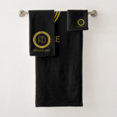 Modern en minimaal zwart & goud bad handdoek (Insitu)