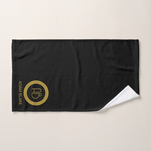 Modern en minimaal zwart & goud bad handdoek (Handdoek)
