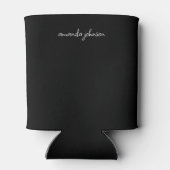 modern en minimaal zwart-wit monogram blikjeskoeler (Achterkant)