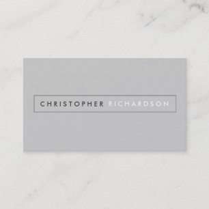 MODERN EN MINIMAL Boxed Name Logo op grijs Visitekaartje