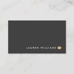 Modern en Minimal Gold Lips Beauty Visitekaartje