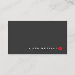 Modern en Minimal Red Lips Beauty Visitekaartje