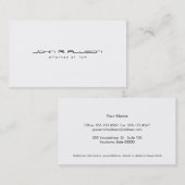 Modern en Simple Attorney White Visitekaartje (Voorkant / Achterkant)