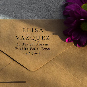 Modern en stijlvol aangepast adres voor typografie 	rubberstempel