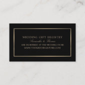 Modern en stijlvol, zwart en goud, cadeauregistrat informatiekaartje (Voorkant)