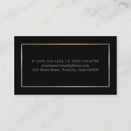 Modern en strak, zwart en goud, kortingsbon kortingskaartje (Achterkant)