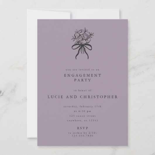 Modern Engagement Party Invitation (Devant)