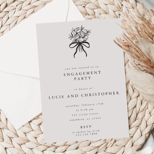 Modern Engagement Party Invitation Kaart