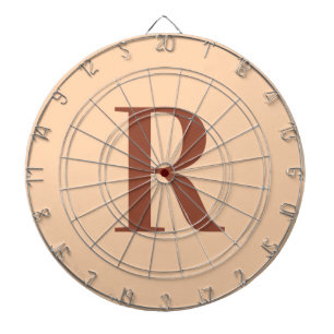 Modern enkelvoudig monogram beige bruin dartbord