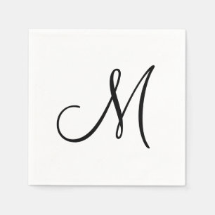 Modern enkelvoudig monogram Initiaal Servet