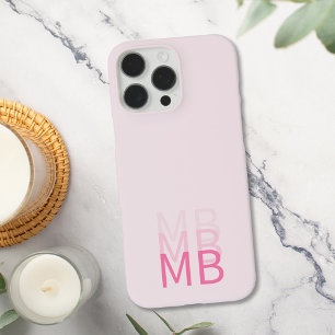 Modern enkelvoudig roze Initiaal monogram iPhone 16 Pro Max Hoesje