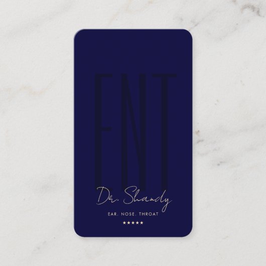 Modern ENT Otolaryngoloog Midnight Blue Visitekaartje (Voorkant)