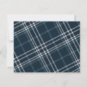 Modern Esthetisch Donkergroen Wit Plaid Notitiekaartje (Achterkant)