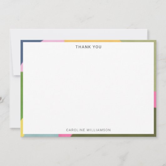 Modern esthetisch kleurrijk Abstract gepersonalise Bedankkaart (Voorkant)