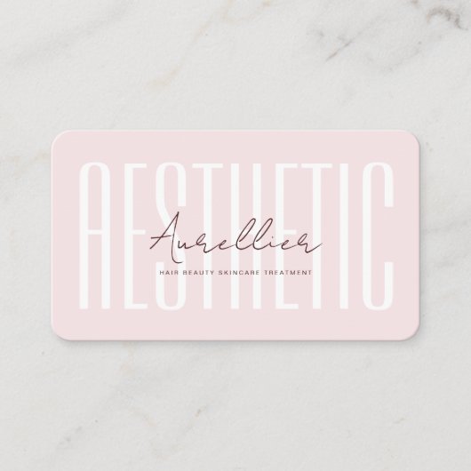 Modern Esthetisch Parel Roze Esthetisch Visitekaartje (Voorkant)