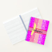Modern esthetisch roze - kleurrijke naam monogram notitieboek (Binnen)