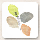 Modern esthetisch waterverf blad bier onderzetter (Voorkant)