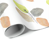 Modern esthetisch waterverf blad cadeaupapier (Rol Hoek)